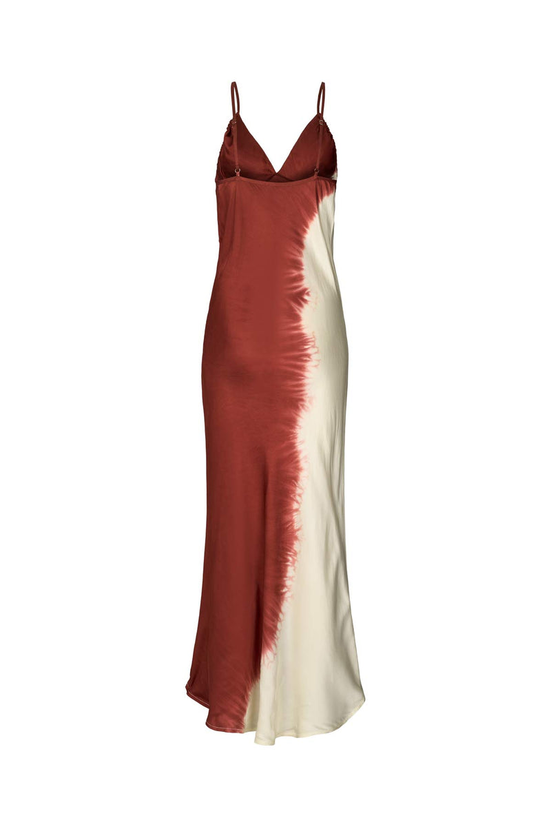 Gyta - Coastal ruched bust bias dress I Burgundy chalk combo 5 - Rabens Saloner