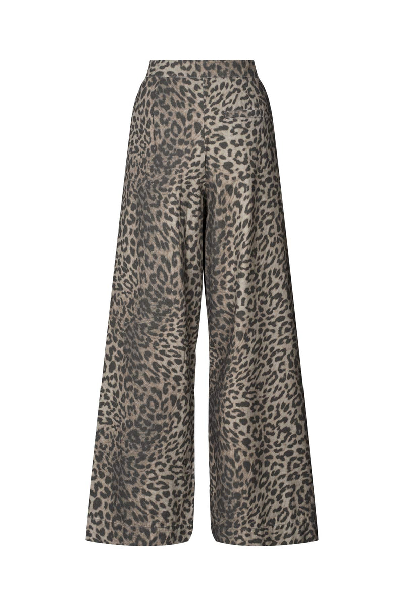 Inja - Leopard print wide leg pants I Snow leopard    5 - Rabens Saloner