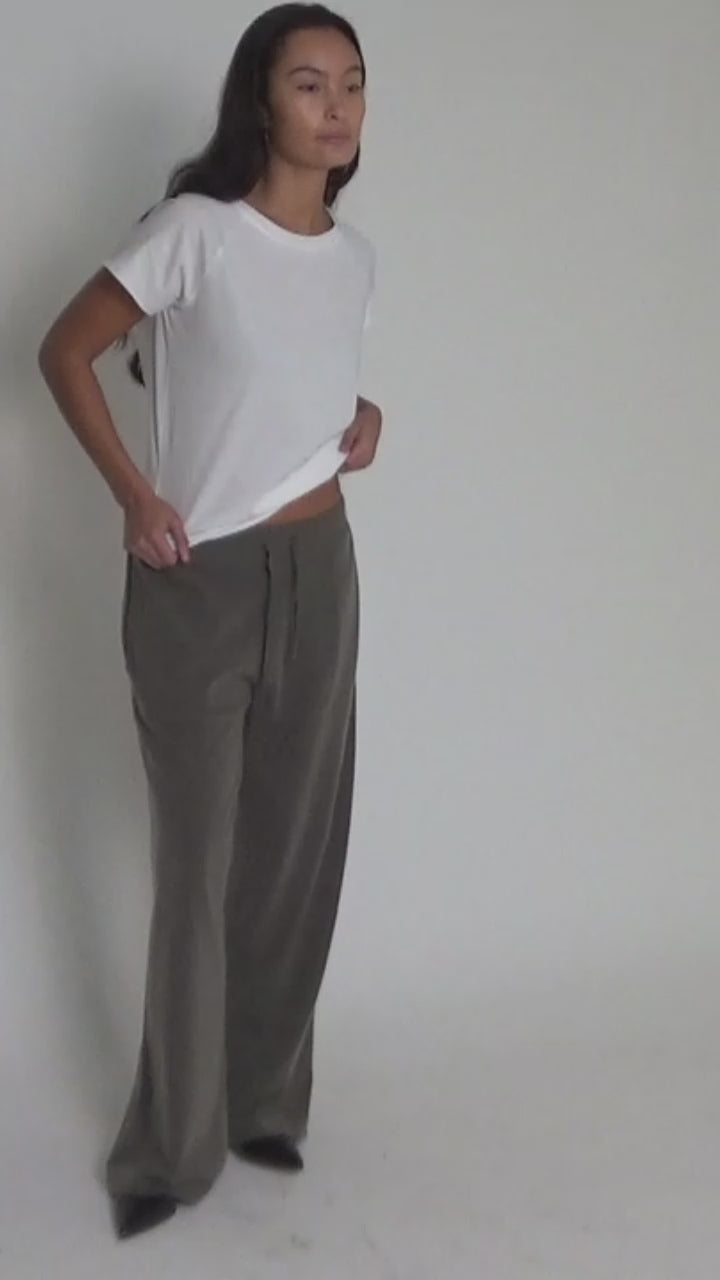 Filine - Knit lounge wide pants I Mole melange 6 - Rabens Saloner