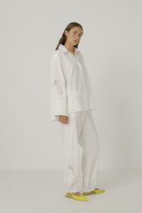 Ika - Lotus lace shirt I Off white