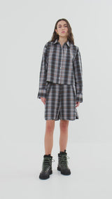 Severine - Check shirting padded shorts I Grey check