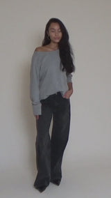 Nemi - Light stretch long sleeve top I Grey melange 5 - Rabens Saloner