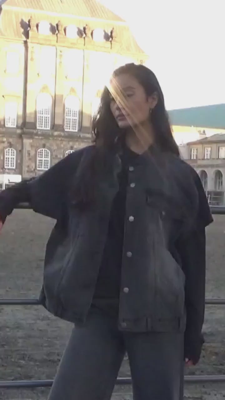 Mir - Denim vest jacket I Washed black denim 4 - Rabens Saloner