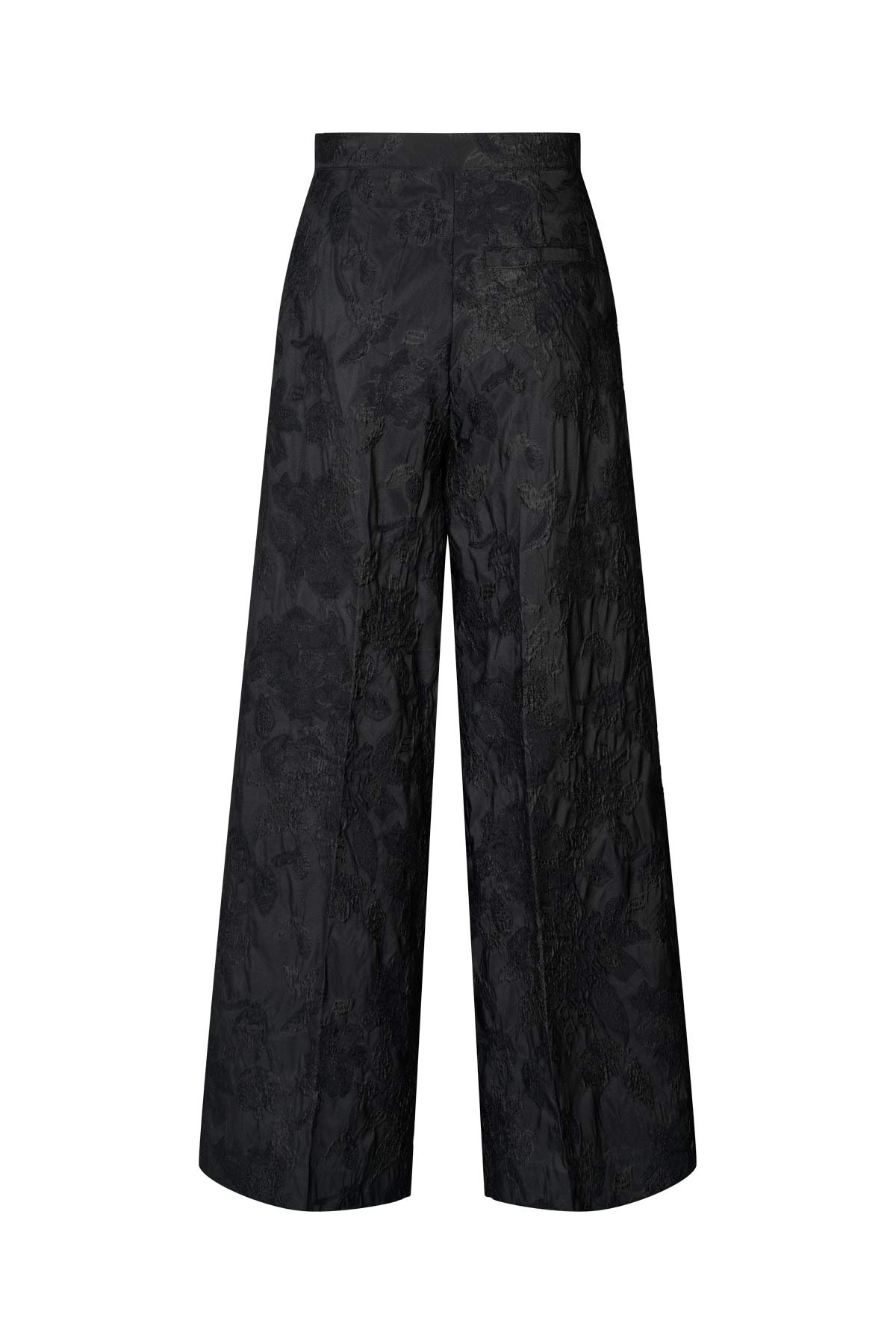 Cass - Clipped jacquard wide leg pants I Pirate black