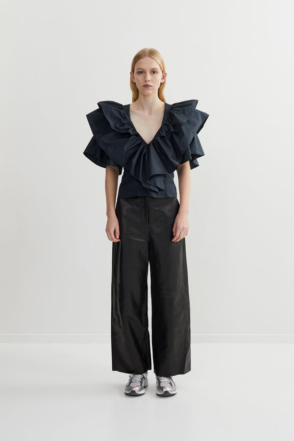 Wilde - Leather  wide leg pant