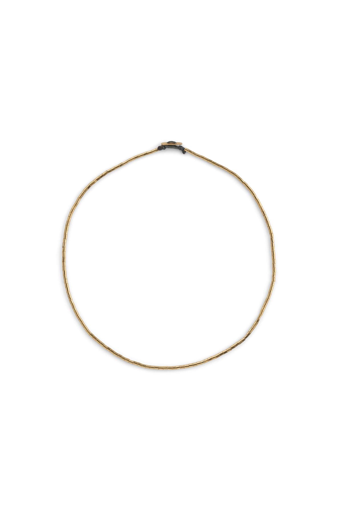 Nafsu - Tube bead golden necklace I 42 cm 1 - Rabens Saloner