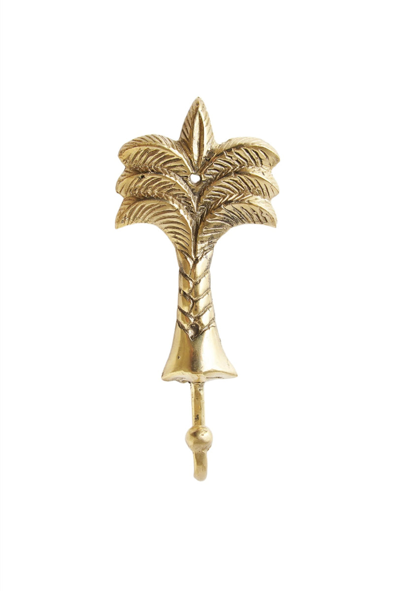 ANTIBES - Golden palm tree brass hook