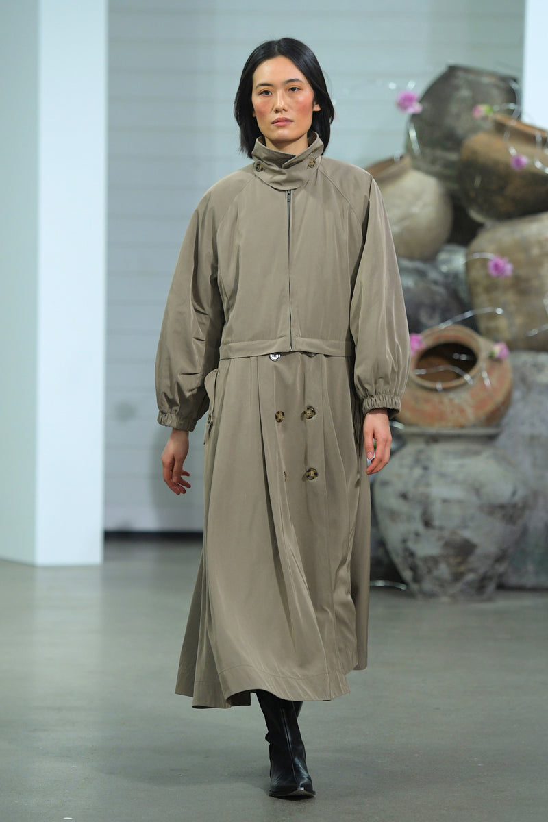 Amara - 2 Way twill coat DARK SAND XS  1 - Rabens Saloner