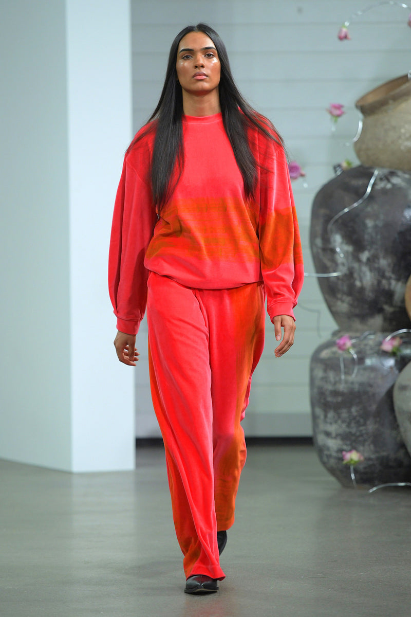 Amanda - Velvet dye sweatshirt PINK XS  2 - Rabens Saloner