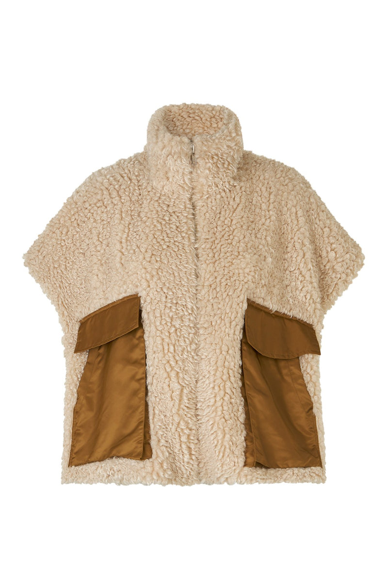Tamy - Curly fur tunic vest Natural XS/S  5 - Rabens Saloner