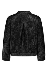 Viet - Glimmer crop shirt jacket I Black glimmer    9 - Rabens Saloner