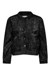 Viet - Glimmer crop shirt jacket I Black glimmer Black glimmer XS  4 - Rabens Saloner