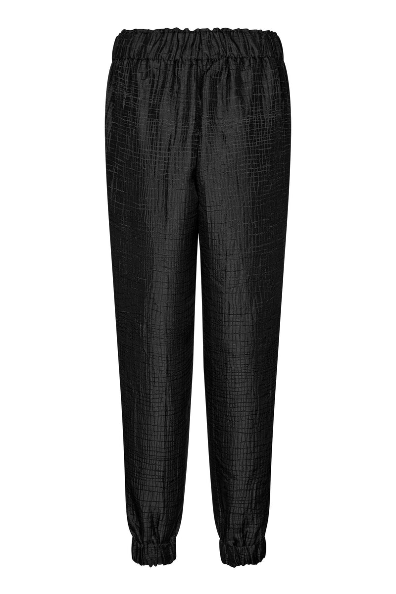 Francine - Trellis jacquard casual pants I Black    8 - Rabens Saloner