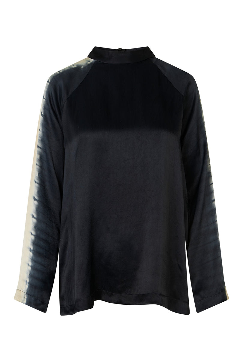 Ula - Streamline LS blouse Midnight/Chalk combo XS  7 - Rabens Saloner