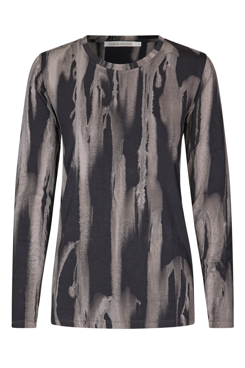 Xenia - Mottled LS tshirt I Grey combo Grey combo XS  5 - Rabens Saloner